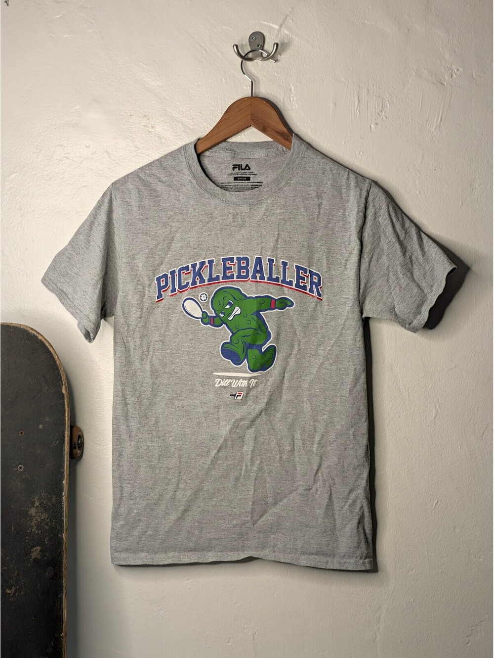FILA Pickleballer Graphic Short Sleeve T-Shirt Gray Size S/P